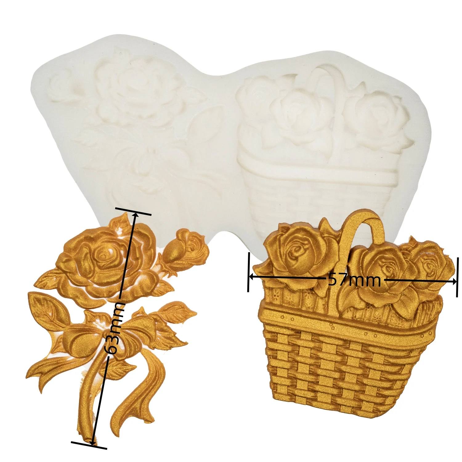 

Rose basket Mold Silicone Mold Cake Chocolate Mold Wedding Cake Decoration Tool