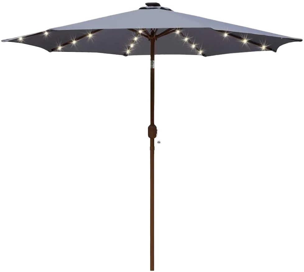 

3m Roman Metal Outdoor Umbrella Patio Parasol With LED Light