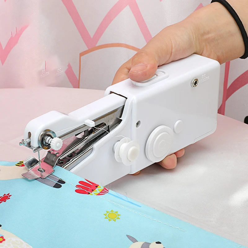 

Mini Machine Portable Quick Handy Stitch Sew Needlework Cordless Clothes Fabrics Home DIY Electric Sewing Machine