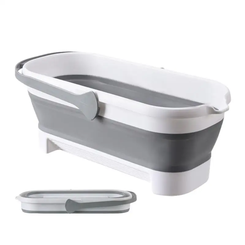 

Multifunctional Folding Mop Bucket Portable Collapsible Bucket With Wheel Car Wash Fishing Camping Household Items