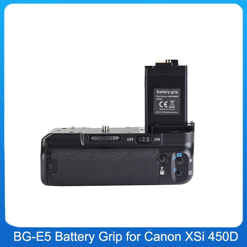 Фото BG-E5 BG-500D Вертикальный держатель аккумуляторной батареи для цифровой зеркальной камеры Canon 450D 500D 1000D / Rebel XS XSi T1i №1