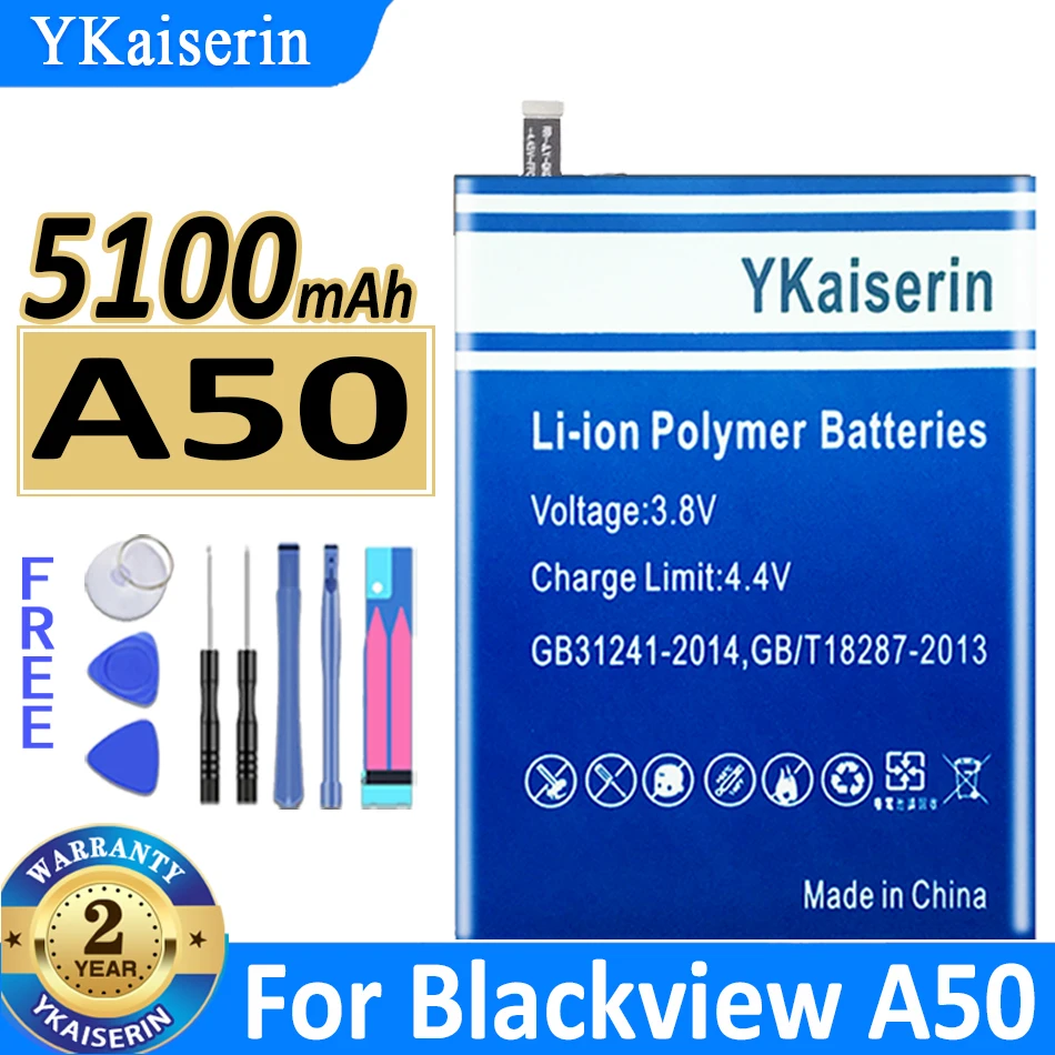 

YKaiserin for Blackview A50 A55 High Capacity Batterij A50 (LI436382JLY) A55 (Li446586JLY) Battery Batterij + Track NO