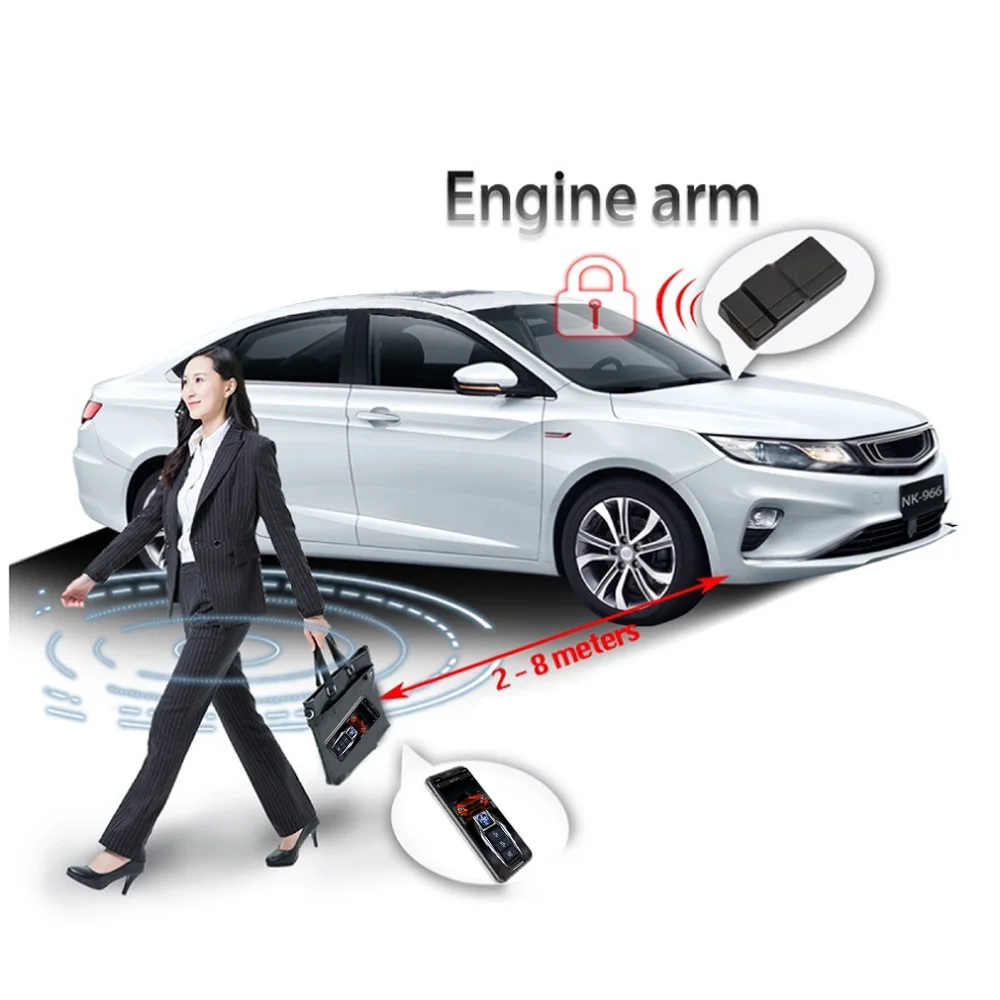 Фото Универсальная автомобильная сигнализация 2,4 ГГц RFID противоугонный замок двигателя автомобильный иммобилайзер защита от храпа устройство отключения цепи умный ключ приложения №2
