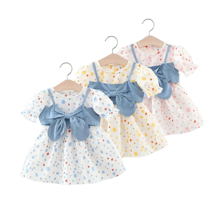 

Платье принцессы для девочек, летняя детская одежда, комбинированное Сетчатое платье, детская одежда для маленьких девочек, платье, милое п...