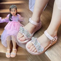 1 12 2022 summer baby girls shoes flat child sandals for girls little big kids shoes princess dress rhinestones bow fashion shoe