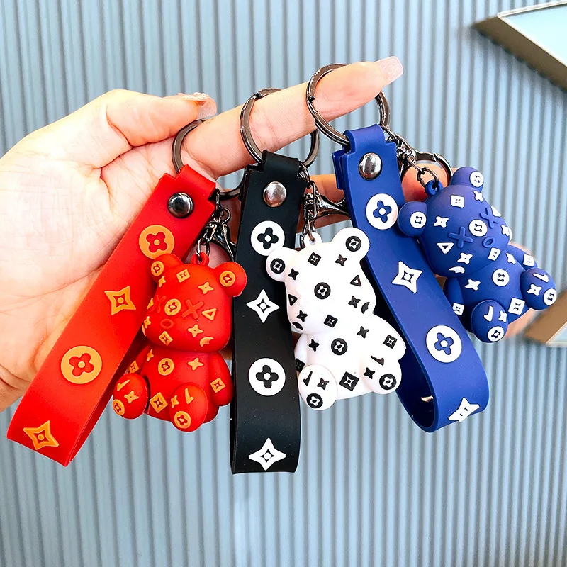 

Net red exquisite bear keychain pendant cute cartoon car keychain men and women couple creative bag ornaments