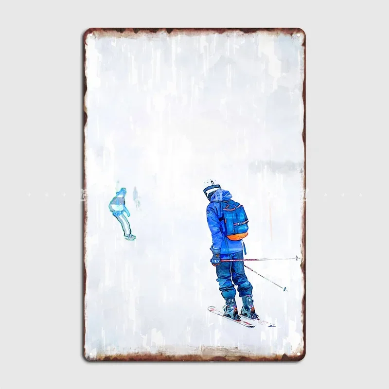 Металлический плакат Skiers Mount Perisher дизайнерские Плакаты для гостиной постеры из