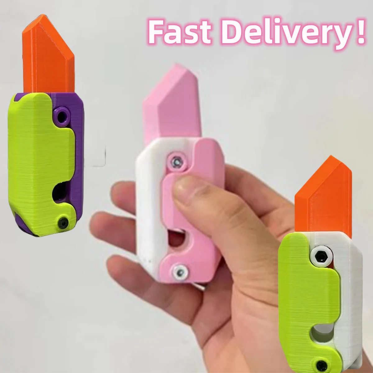 

3D Print Gravity Cub Jump Small Radish Carrot Knife Mini Model Student Prize Pendant Toy Decompression Push Card Gift for Boys