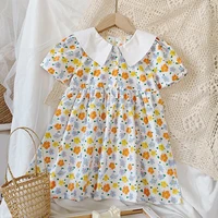 2022 new summer kid clothes girl children dress short sleeve casual floral dress toddler clothes for 2 6 years