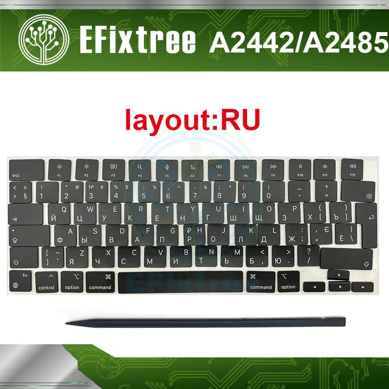 

Original 2021 Laptop A2442 A2485 Keycaps Set Russian RU For Macbook Pro M1 Pro/Max Retina 14 16 inch 2021 Keyboard Keys Caps