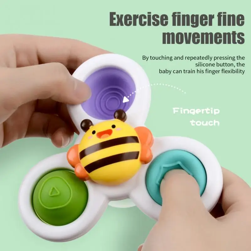 

Suction Cup Spinner Toy Fun Strong Suction Zhuanzhuanle Cultivate Concentration Spinner Spinning Top Rotating Rattle Bath Toys