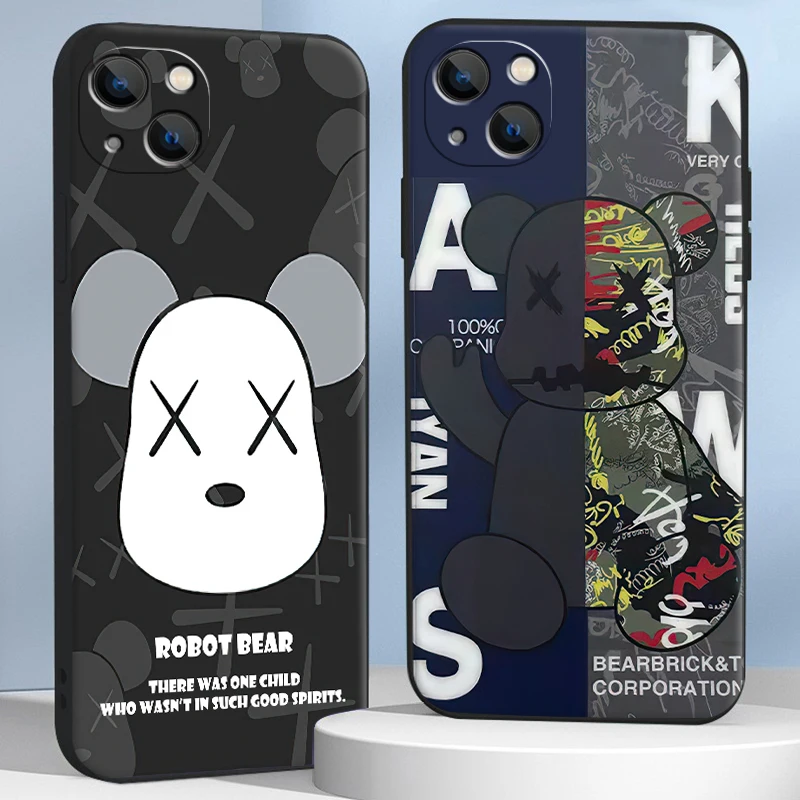 bear mechanical protect hot case for iphone 12 13 pro max mini 11 pro max x xr xs max se2020 8 7 6 6s plus silicone phone cover free global shipping