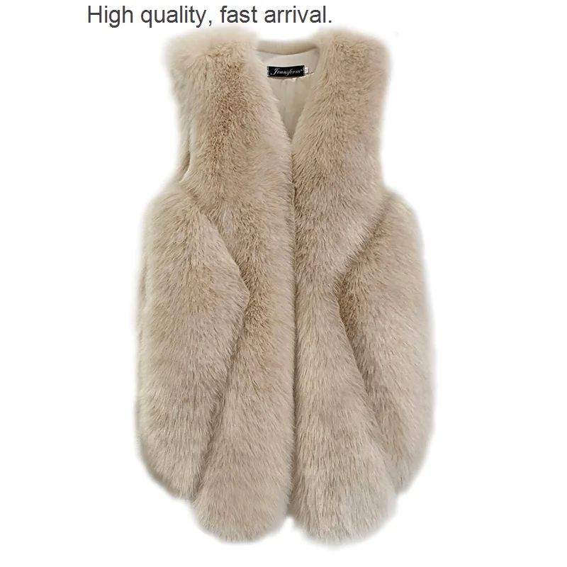 and Winter Autumn Faux Fur Vest Women's Mid-Length Fur Integrated Stitching Toka Furry Vest Fox Fur Jacket