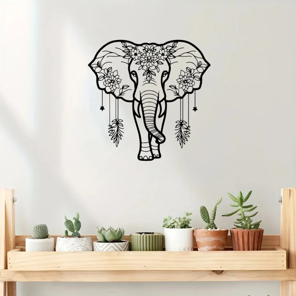 Искусство стен в виде слона богемный цветочный дизайн идеально подходит для