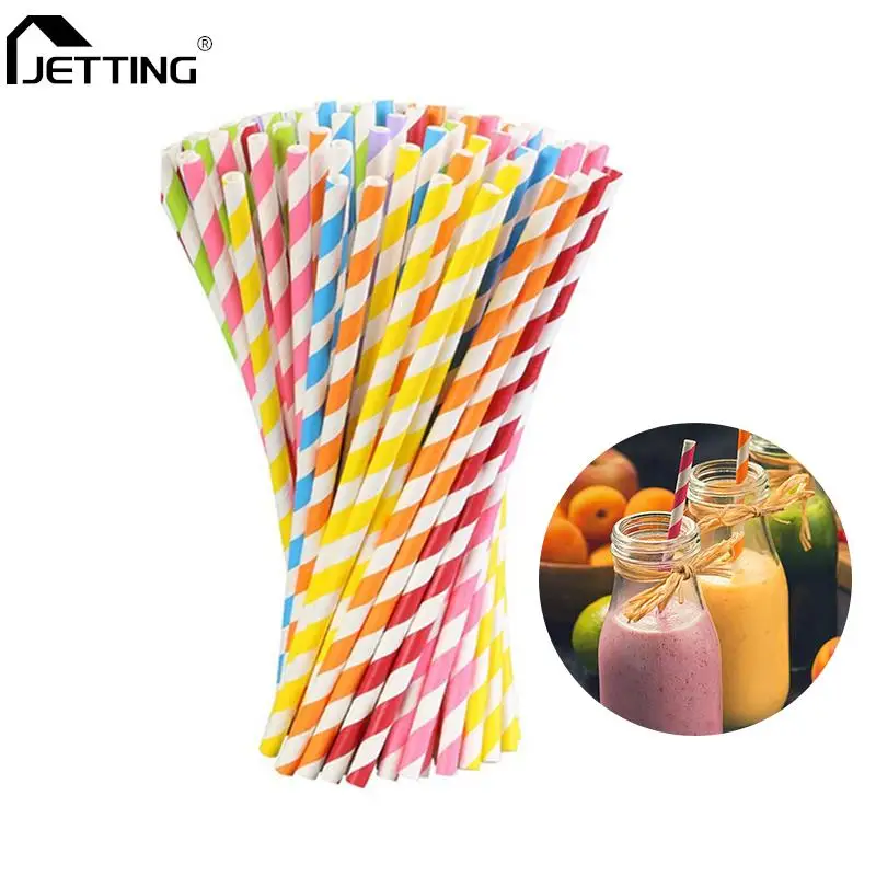 

25pcs Paper Drinking Straws Colored Disposable Wedding Birthday Party Festival Favors Decoration Supplies