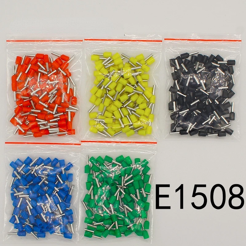 

E1508 Tube insulating Insulated terminals 1.5MM2 100PCS/Pack Cable Wire Connector Insulating Crimp Terminal Connector E-