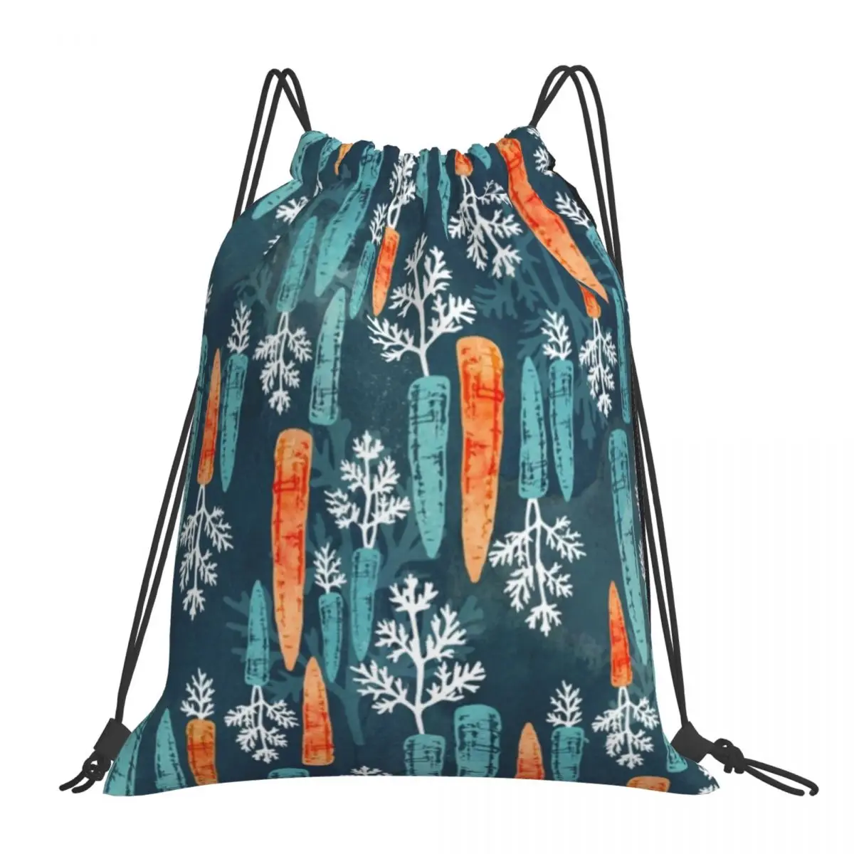 

Watercolor Carrot Backpacks Casual Portable Drawstring Bags Drawstring Bundle Pocket Sports Bag Book Bags For Man Woman School