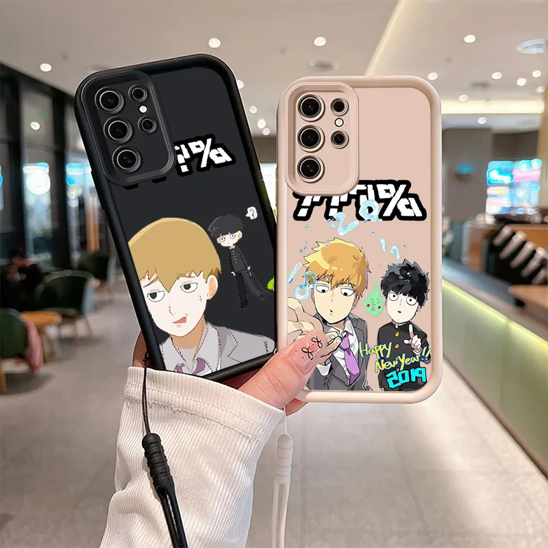 Mob Psycho 100 mobu Anime For Samsung A73 A55 A54 A53 A51 A35 A34 A33 A32 A31 A24 A15 A14 13 12 A04 Eyes Ladder Cover Funda Soft