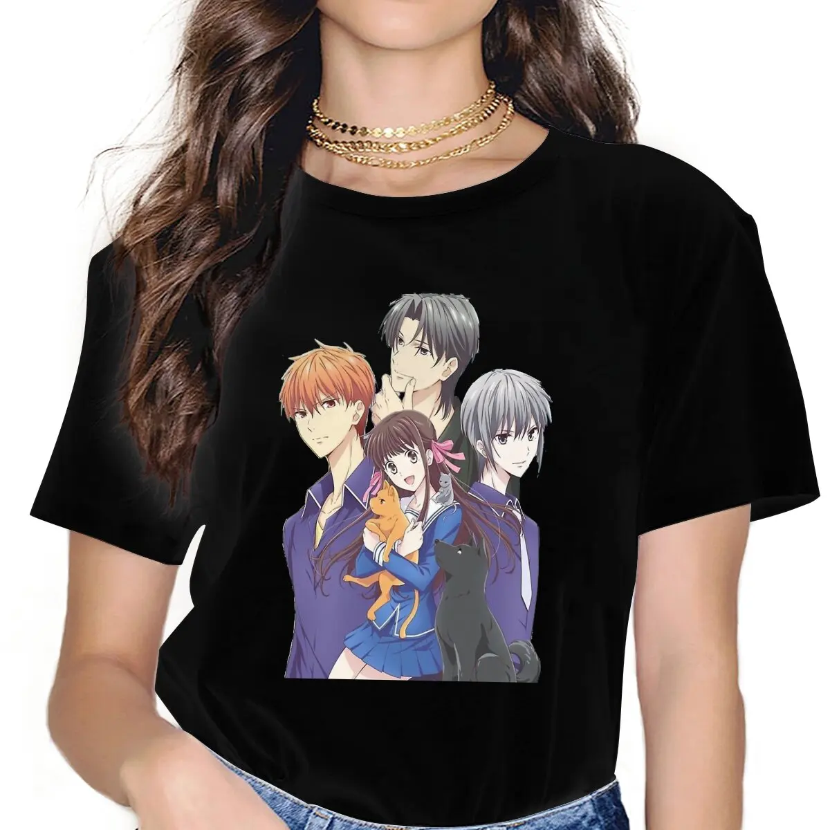 

Characters FRUITS BASKET Women T Shirt Gothic Unisex Polyester Crewneck TShirt Harajuku