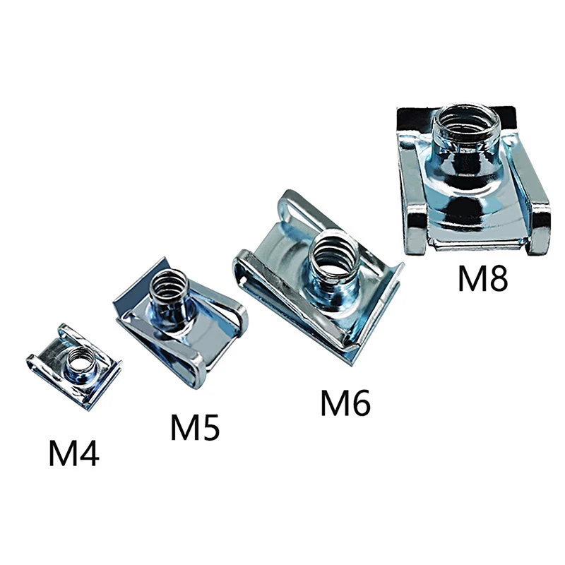 

10 шт. M4/M5/M6/M8 Пружинные стальные U-образные зажимы для автомобиля с резьбой 8 мм 5 мм 6 мм 4 мм язычковые гайки для автомобиля мотоцикла скутера вездехода мопеда