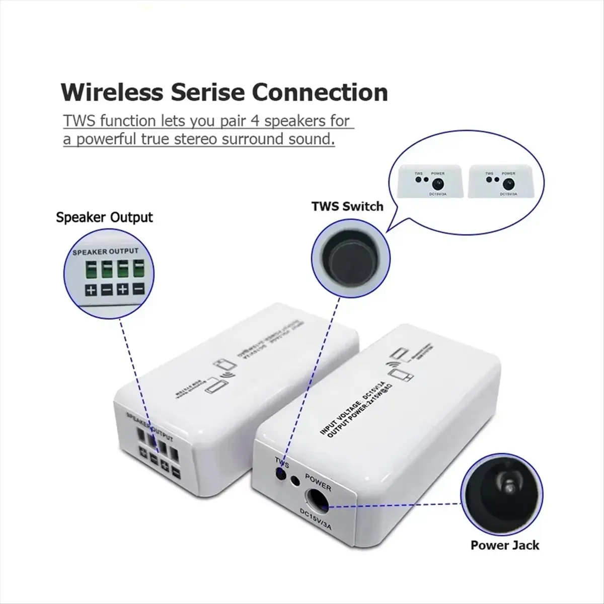 Фото (DT93) Bluetooth-усилитель звука для дома, мощность 15 Вт x 2, мини-усилитель для звуковой системы в ванной, музыкальные колонки для стен и потолка, вилка стандарта ЕС №2
