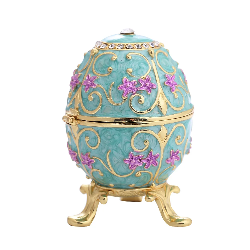 

Easter Egg Enamel Painted Home Decor Ring Necklace Organizer Chrismtas Gift Jewelry Box Church Utensils