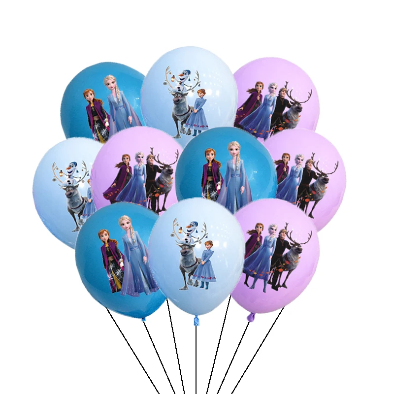 

12pcs Disney Frozen Themed Princess Elsa Anna 12 Inch Latex Balloons Girls Birthday Party Decoration Toys Kids Baby BathSupplies