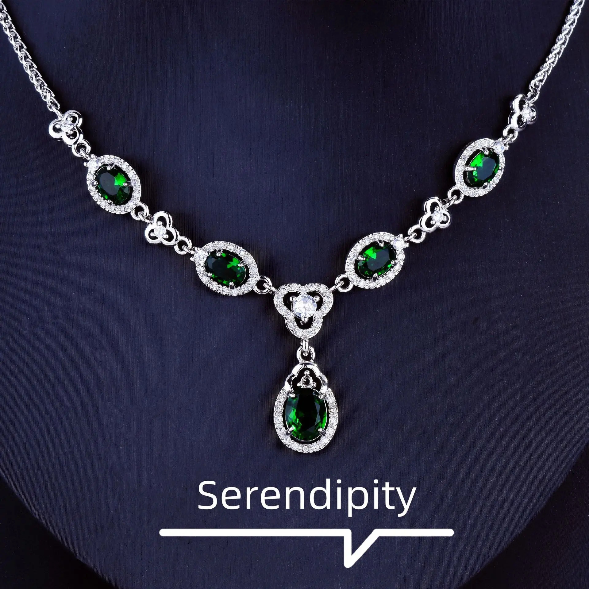 

925 Fashion Luxury Emerald Pendant Sky Blue Topaz Necklace Full Diamond Ruby Color Treasure For Women Fine Jewelry Wedding Gift