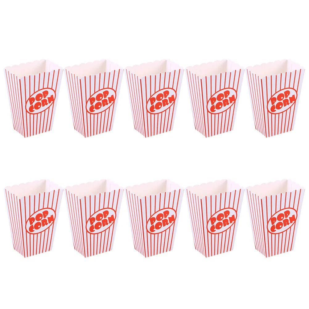 

10 pcs Small Popcorn Containers Paper Popcorn Boxes French Fry Cups French Fries Box Paper Snack Cups