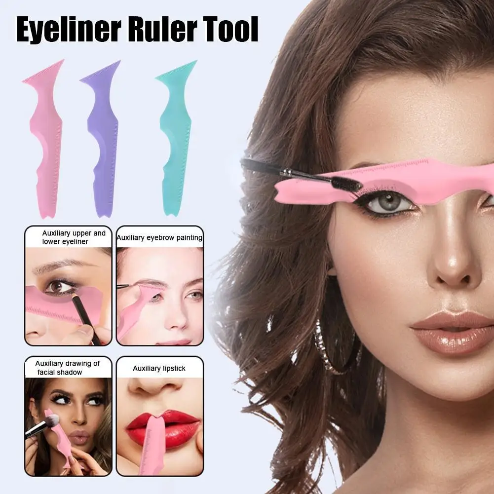 

Eyeliner Auxiliary Tool Reusable Silicone Eyeliner Eyeliner Ruler Lipstick Beauty Silicone Ruler Multi-functional Makeup Be Z9E9