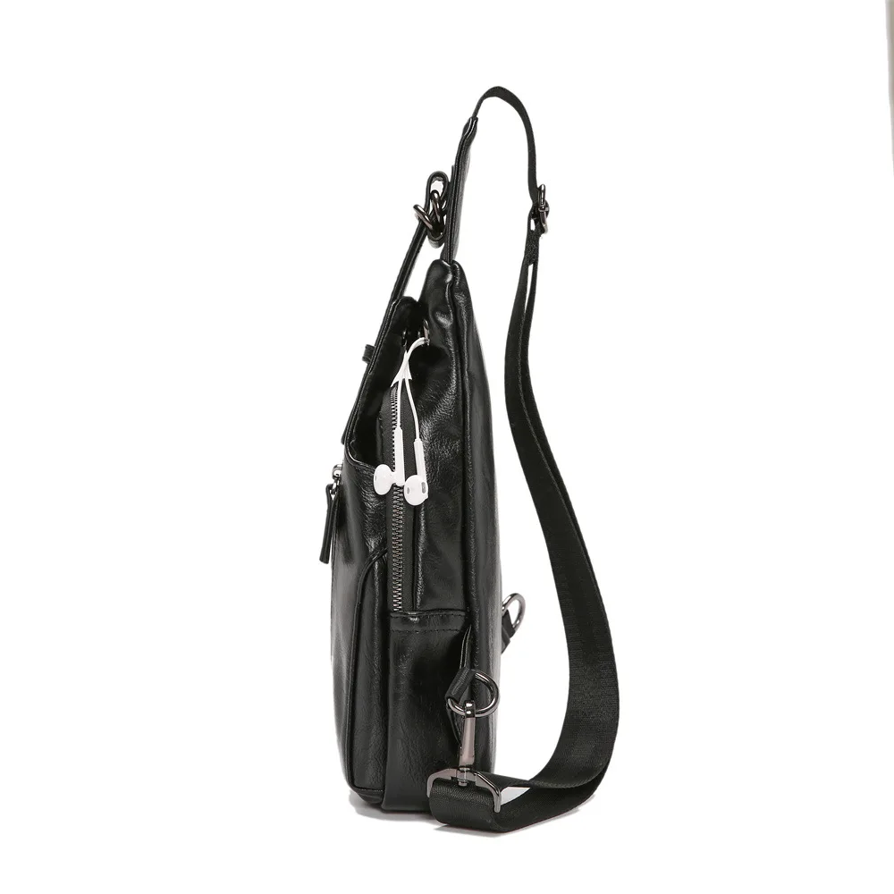 Men's Chest Bag Simple Fashion Youth Shoulder Bag 2023 Large Capacity Pu Chest Bag Men's Outdoor Cycling Sports Crossbody Bag
