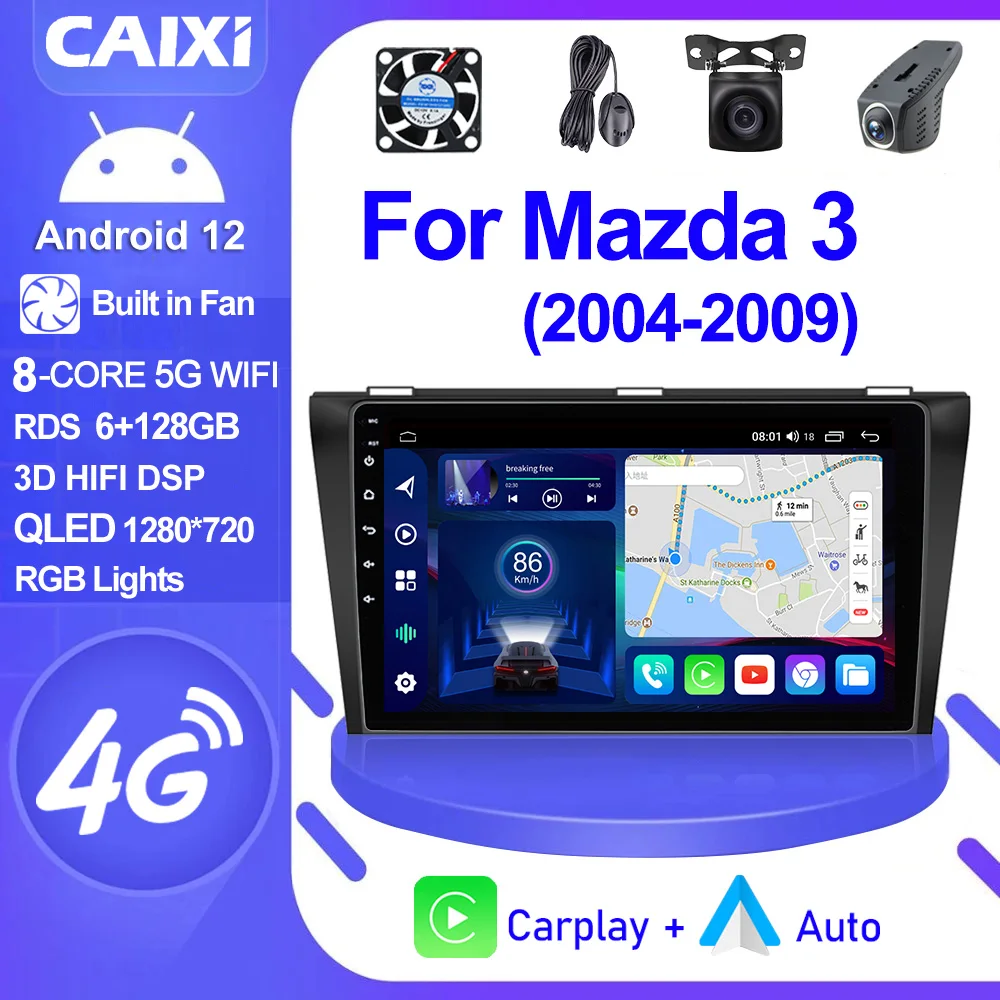 CAIXI GX9 2 din Android 12 стерео 4G для Mazda 3 2004-2013 maxx axela автомобильный радиоприемник