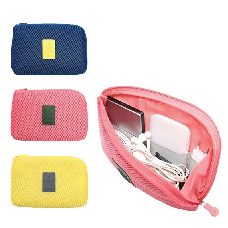 

Portable Travel Bag System Kit Case High Quality Solid Color Small Bags Usb Cable Earphone Pen Packing Organizers Insert Bag