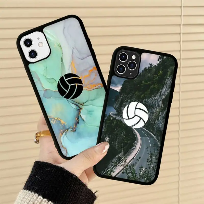 

Volleyball Painted Phone Case Silicone PC+TPU Case for iPhone 11 12 13 Pro Max 8 7 6 Plus X SE XR Hard Fundas