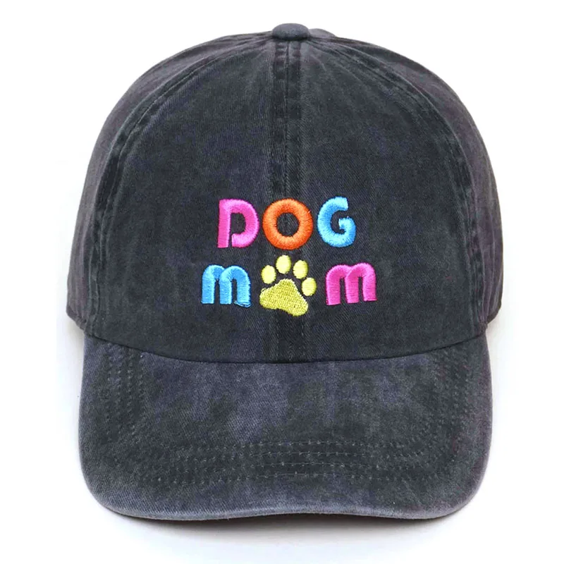 

new arrival 100% cotton washed distressed baseball cap high quality dog mom dad hat embroidery snapback