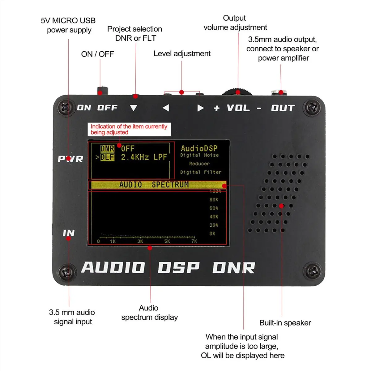 Фото Цифровой фильтр шумоподавления DNR для SSB-радио ICOM + динамик-DT30 №4