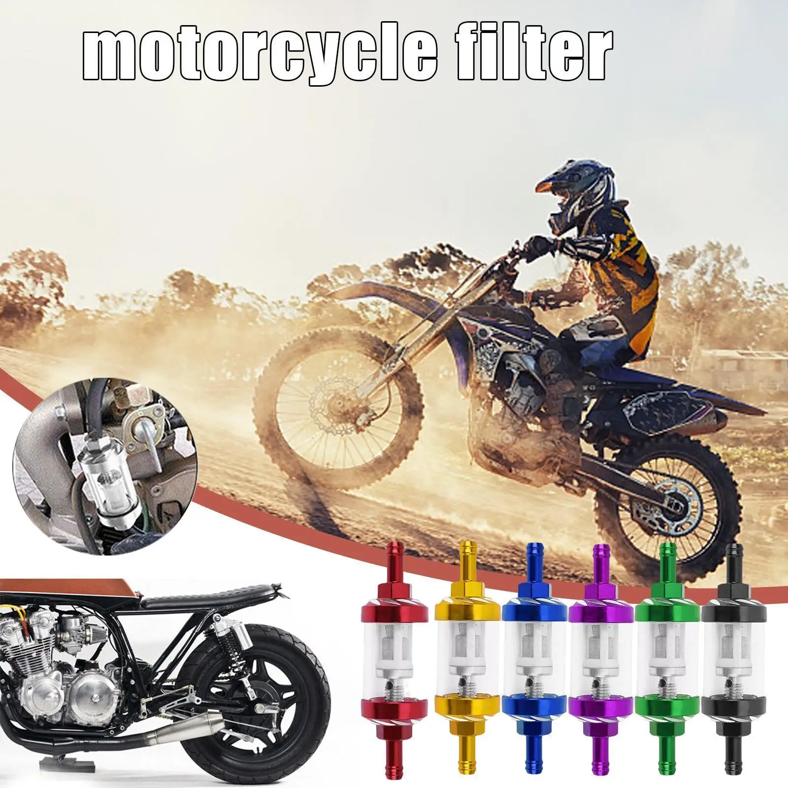 

Мотоциклетный газовый топливный фильтр, автомобильный скутер, бензиновый фильтр, инструмент из сплава, съемный моющийся и сепаратор, алюми...