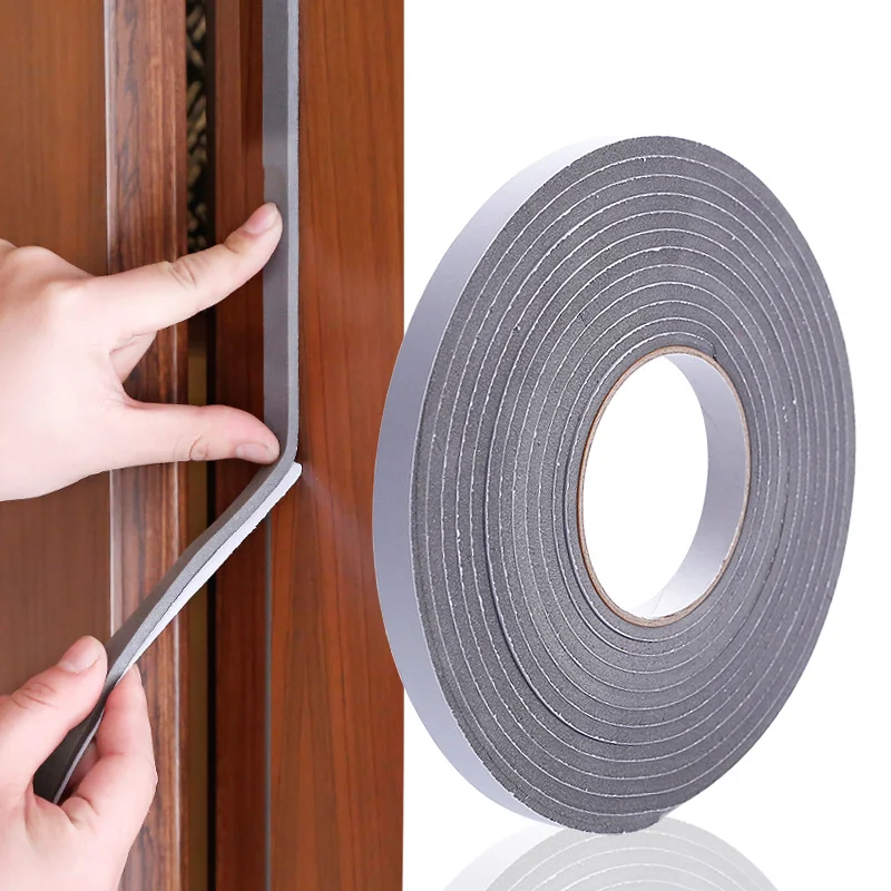 

5M Zelfklevende Foam Weer Diepgang Excluder Afdichting Deur Window Gap Isolatie Rubber Tape Hardware Breedte 15Mm/30mm