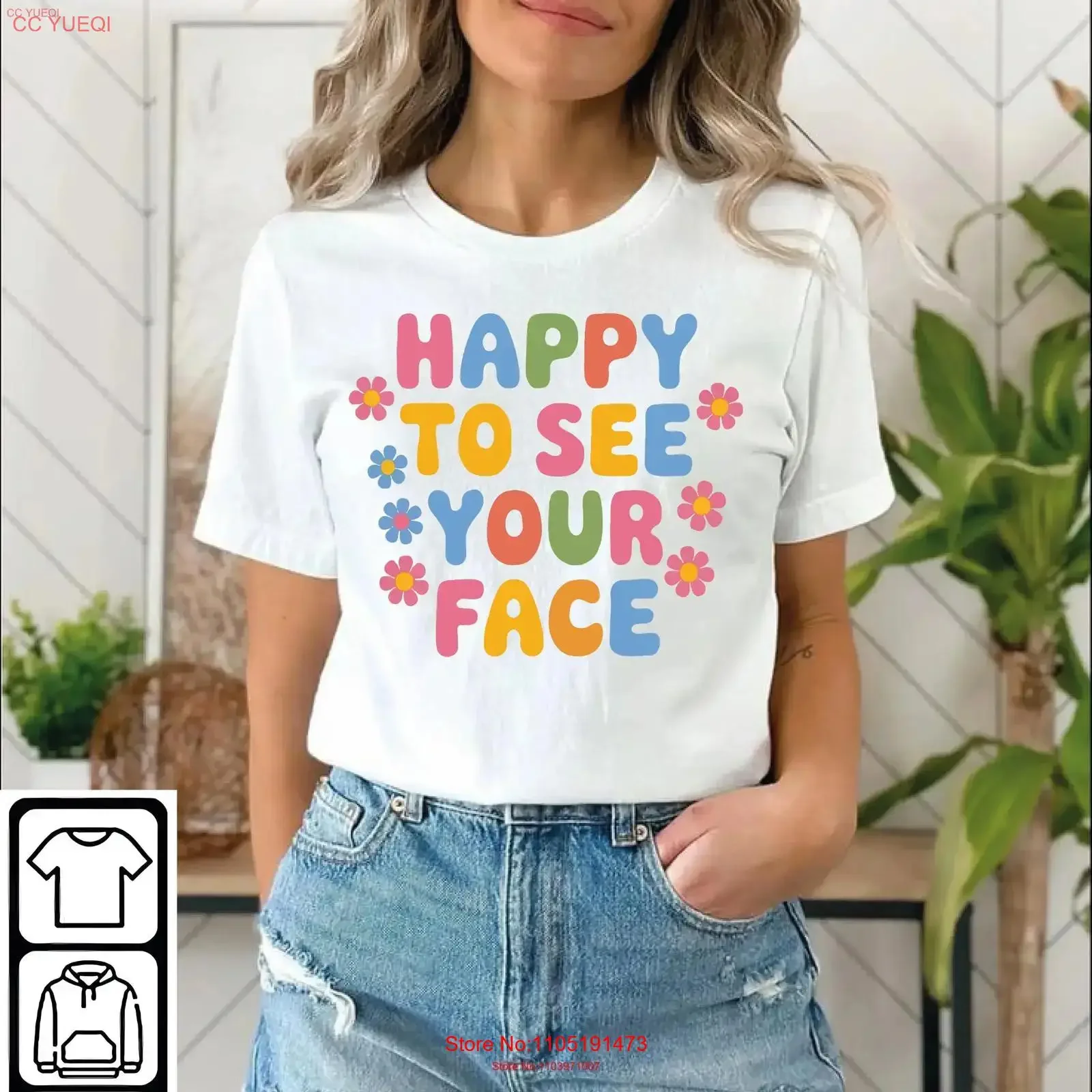 Фото Happy to See Your Face рубашка Teacher Back School Cute Life New s Appreciation детский сад винтажная стираная удобная №1