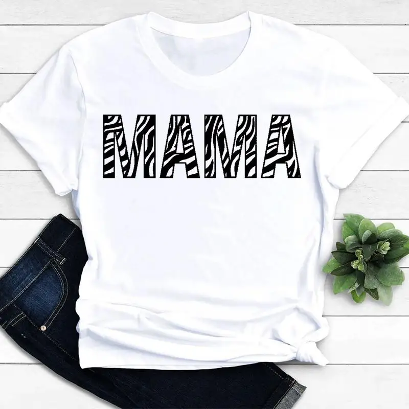 

Women Clothing Leopard 90s Mama Mom Trend Short Sleeve Graphic Tee T-shirts Female Ladies Fashion Casual Summer Tshirt Clothes