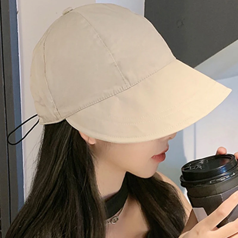 

Fashion Cotton Women Bucket Hat Spring Summer Adjustable Outdoor Beach Sun Hats Foldable Panama Caps Ponytail Fisherman Cap