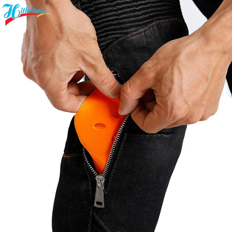 Мужские Летние Мотоциклетные Джинсы F-EV-032 Дизайнерские Сетчатые Брюки Для