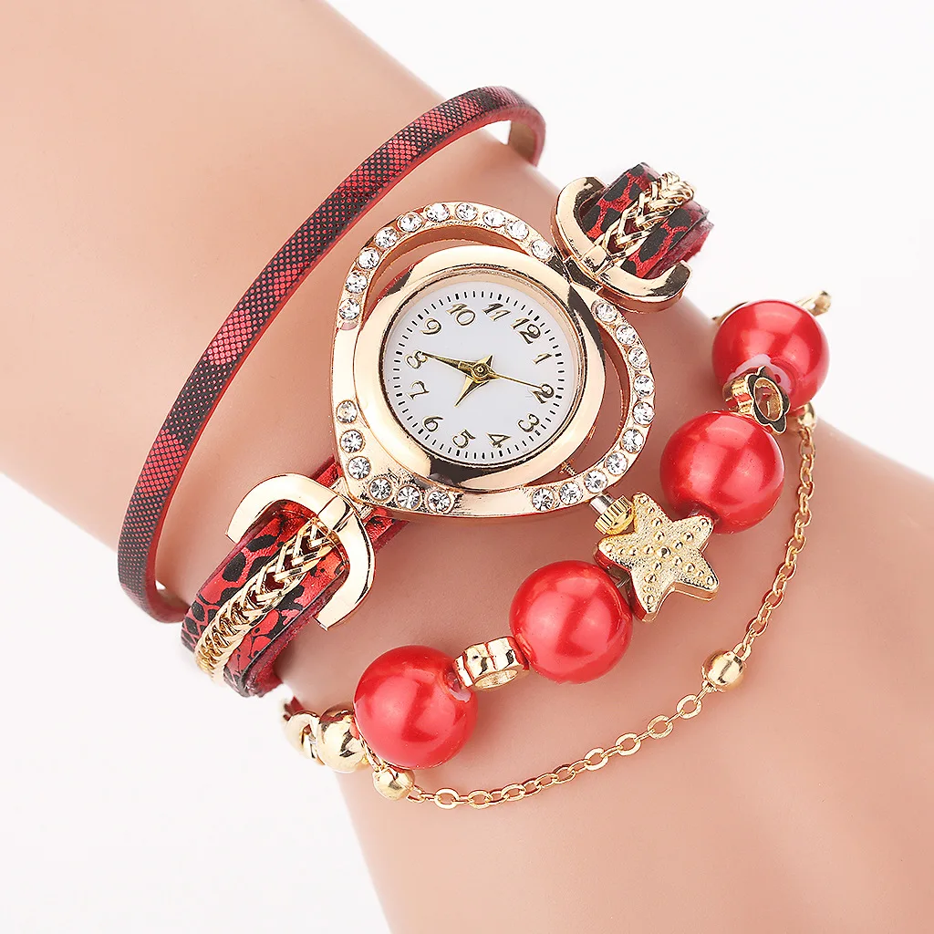 

Heart Lover watch Digital Pearl Watches Women Bracelets Clock Luxury Casual Wristwatch Most Gift Brand Quartz Reloj montre femme