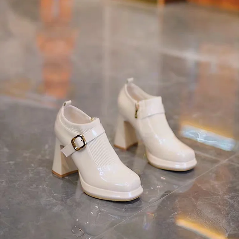 Модные женские ботинки новинка осени 2024 удобная боковая молния с глубоким