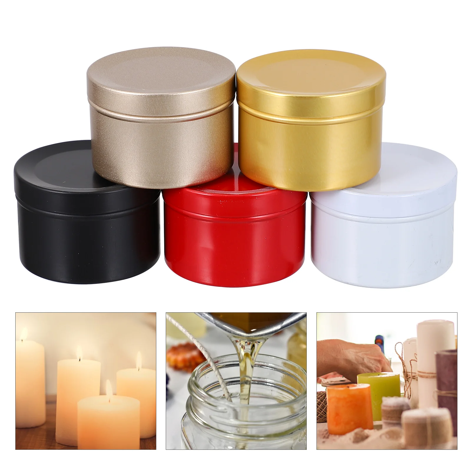 

Tins Candy Box Tin Christmas Metal Empty Storage Case Aromatherapy Wax Container Cups Scented Canister Jars Refillable Cans
