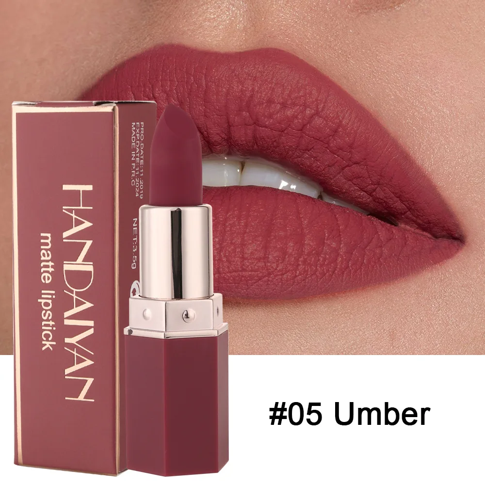 

6 Colors Makeup Matte Lipstick Waterproof Long Lasting Lipstick Sexy Red Pink Velvet Nude Lip Gloss Oil Women Cosmetics Make Up