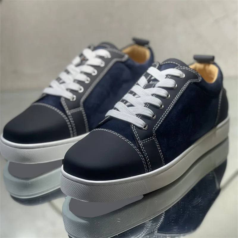 

Роскошные низкие черные туфли из натуральной кожи с красной подошвой для мужчин повседневные спортивные рандомные Лоферы свадебные женски...