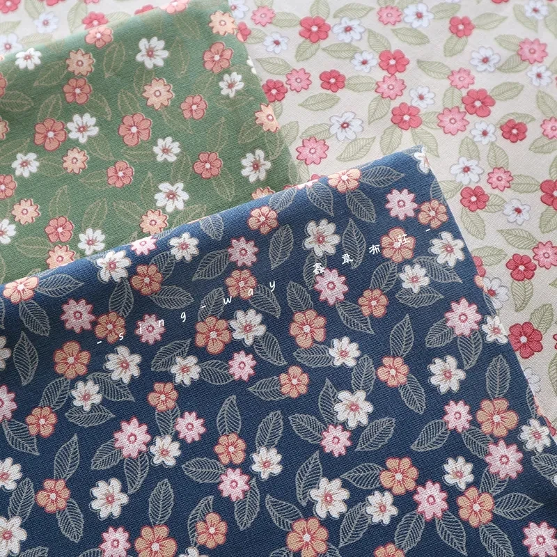 

Plain Cotton Fabric With Pastoral Wind Little Flower Print, Handmade DIY Bag Patchwork Garment Dress Telas CR-1787