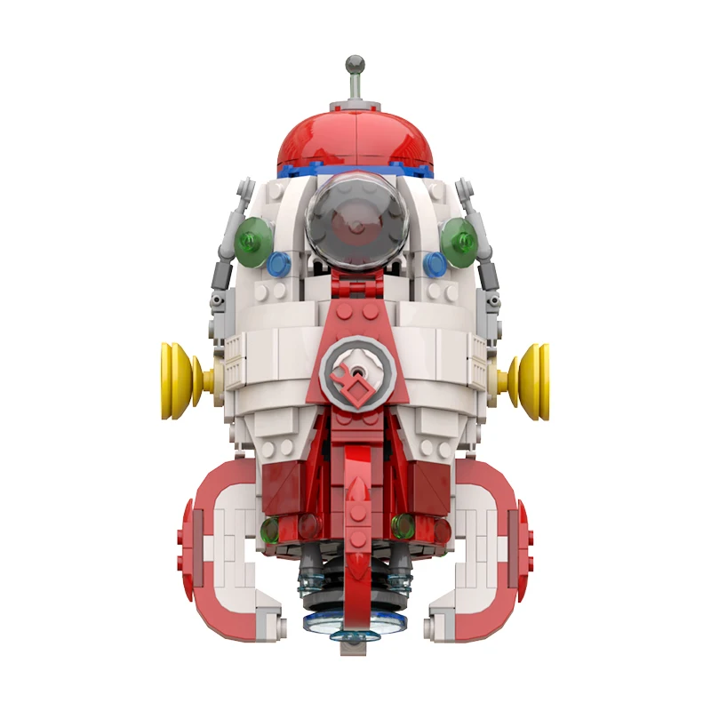 Anime Pikmin Captain Olimar S.S. Dolphin Delivery Ship Building Block Kit Space Rocket Freight Aircraft Brick Model Toy Kid Gift