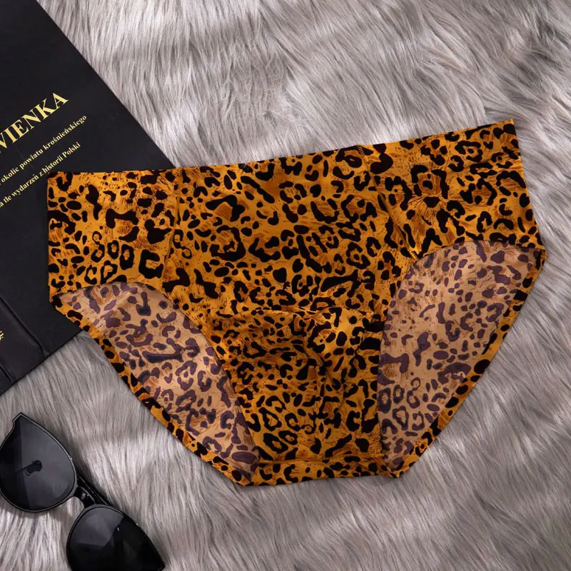 Couple Lovers Shorts Leopard Print Sexy Underwear Men's Underpants Cueca Boxer Male Panties Set Lady Boxer shorts Briefs Bamboo